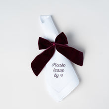 Load image into Gallery viewer, Please Leave by 9 Linen Dinner Napkins – Set of 12 | No Reservation
