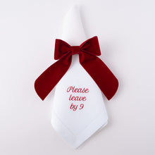 Load image into Gallery viewer, Please Leave by 9 Linen Dinner Napkins – Set of 12 | No Reservation
