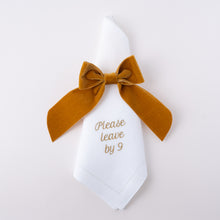 Load image into Gallery viewer, Please Leave by 9 Linen Dinner Napkins – Set of 12 | No Reservation
