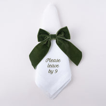 Load image into Gallery viewer, Please Leave by 9 Linen Dinner Napkins – Set of 12 | No Reservation
