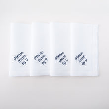 Load image into Gallery viewer, Please Leave by 9 Linen Dinner Napkins – Set of 12 | No Reservation
