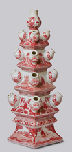 Load image into Gallery viewer, Red and White Porcelain Tulipiere
