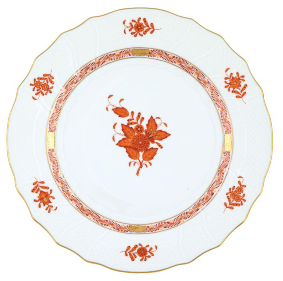 Chinese Bouquet Rust Dinner Plate