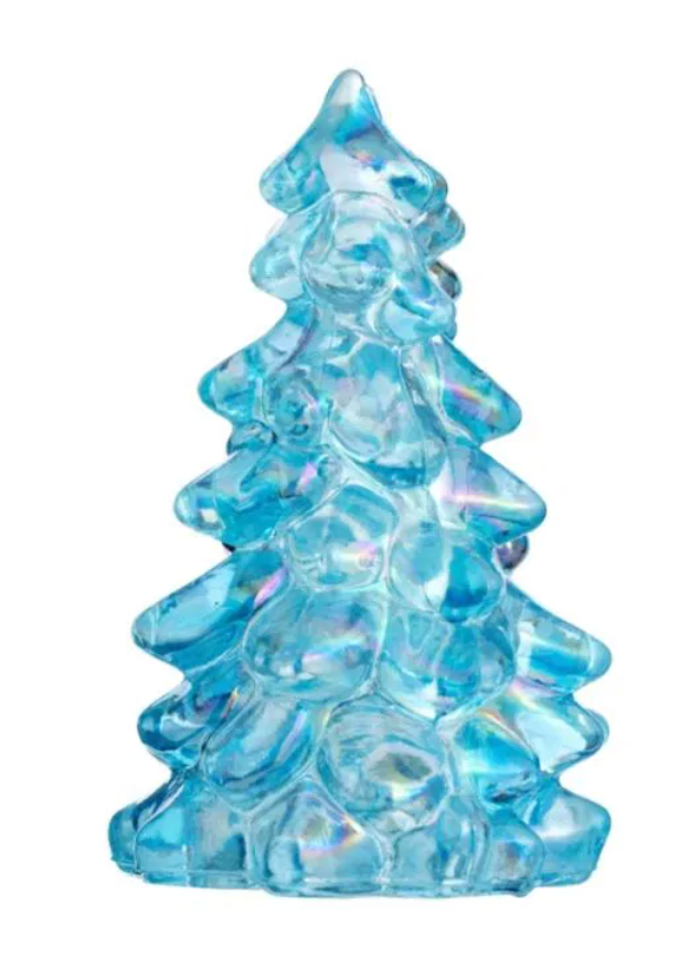 Mosser Glass Blue Carnival Glass Tree