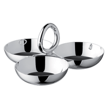 Load image into Gallery viewer, Vertigo Silver-Plated 3-Bowl Snack Dish
