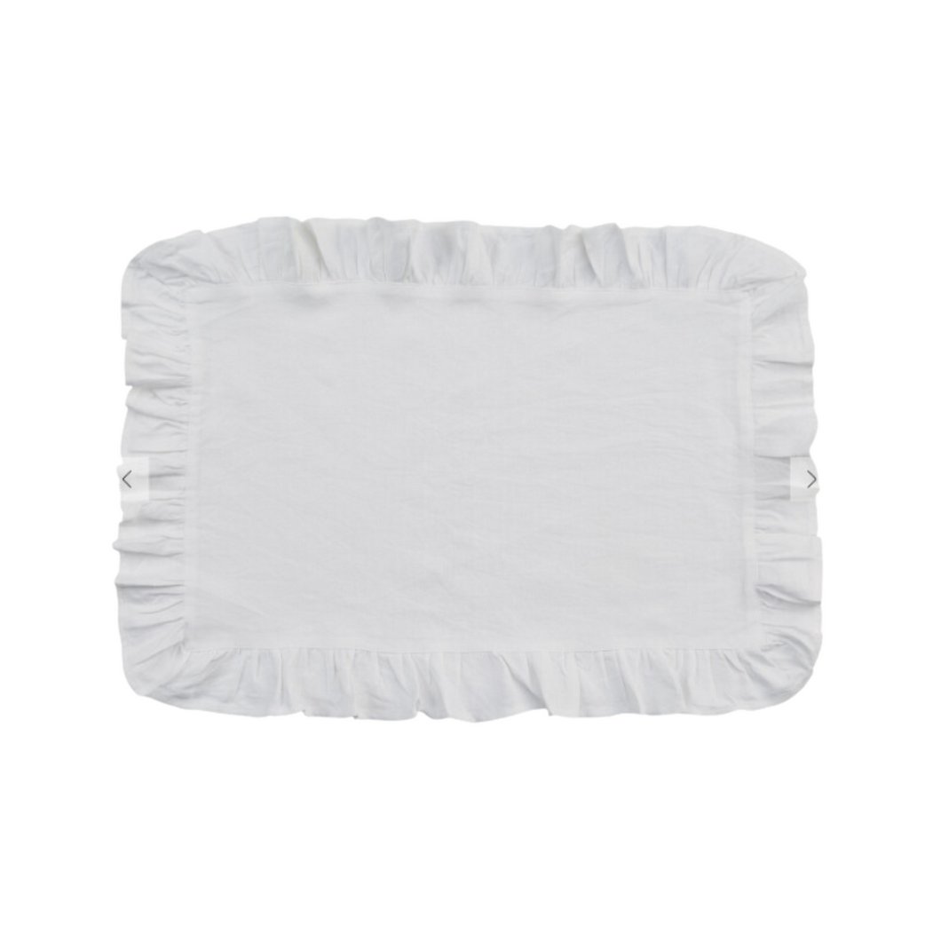 White Ruffle Placemat Set of 4