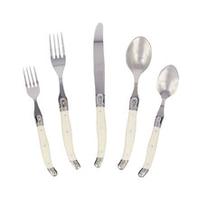 Load image into Gallery viewer, French Home - Laguiole 20-Piece Stainless Steel Flatware Set, Faux Ivory
