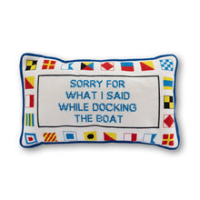 Load image into Gallery viewer, Furbish Studio - Docking The Boat Needlepoint Pillow
