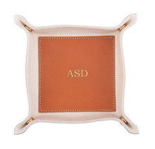 Load image into Gallery viewer, Boulevard - "Andy" Canvas and Leather Valet Tray (Personalizable): Tan
