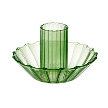 Load image into Gallery viewer, Green Glass Candle Holder
