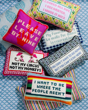 Load image into Gallery viewer, Furbish Studio - Where the People Aren't Needlepoint Pillow

