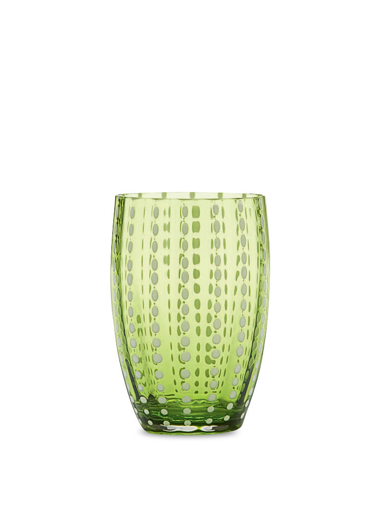 Apple Green Perle Glass Tumbler - Set of 2 By Zafferano America