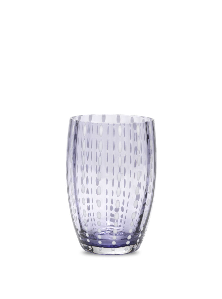 Lavender Perle Glass Tumbler - Set of 2 By Zafferano America