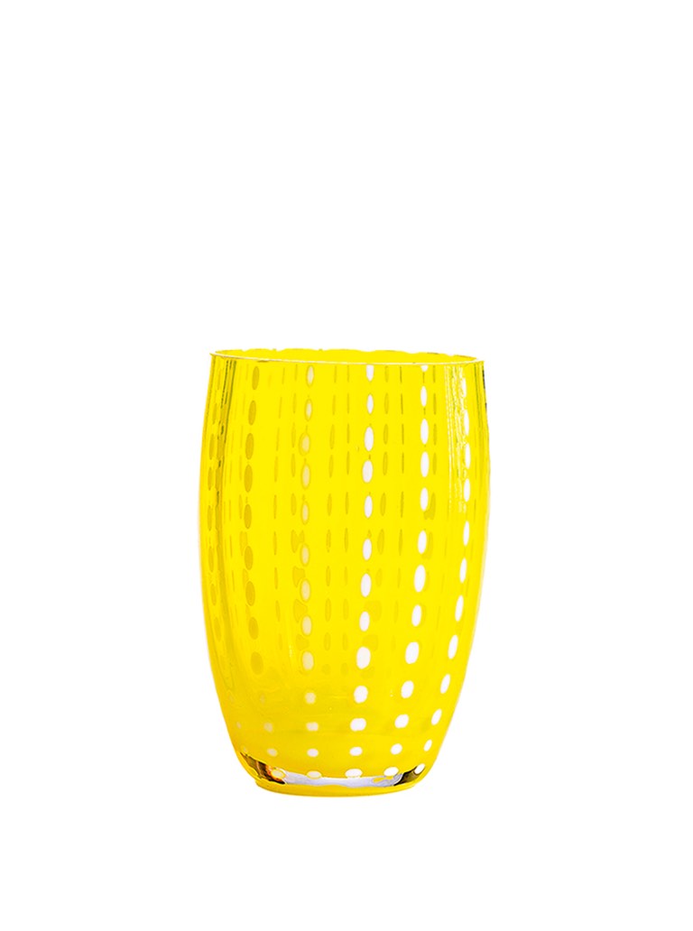 Yellow Perle Glass Tumbler - Set of 2 By Zafferano America