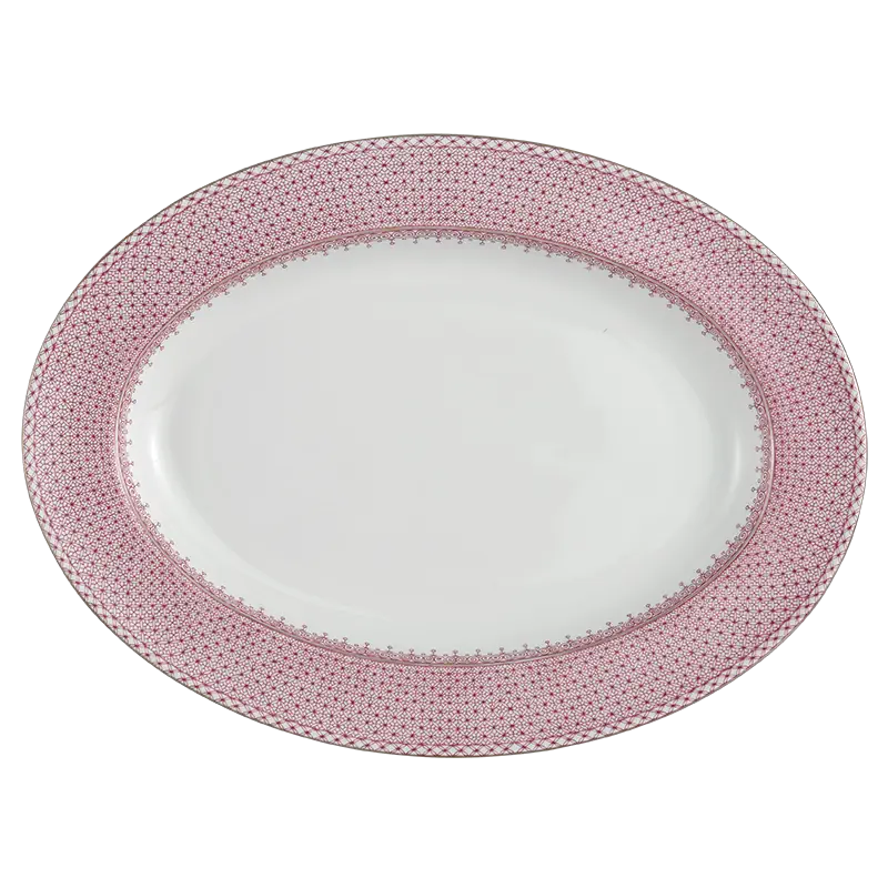 Mottahedeh China Pink Lace Oval Platter