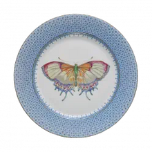 Load image into Gallery viewer, Butterfly Cornflower Lace Dessert Plate by Mottahedeh China
