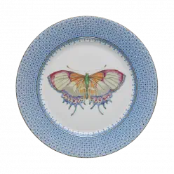 Butterfly Cornflower Lace Dessert Plate by Mottahedeh China