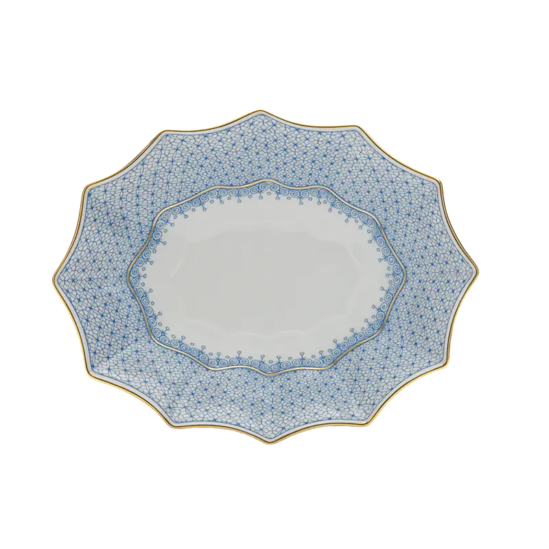Mottahedeh China Cornflower Lace Fluted Tray