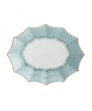 Load image into Gallery viewer, Mottahedeh China Green Lace Fluted Tray
