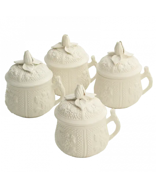 Mottahedeh China Creamware Pot De Creme - Set of 4