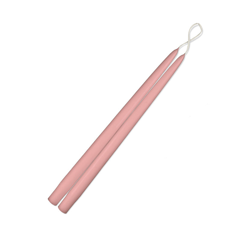 Petal Pink Dripless Taper Candles - Set of 12