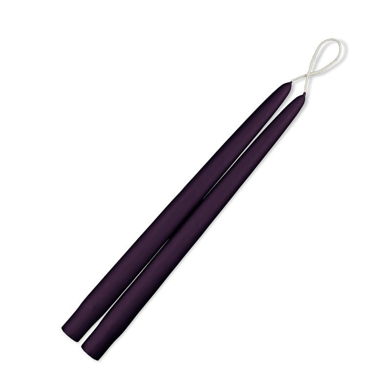 Eggplant Dripless Taper Candles - Set of 12