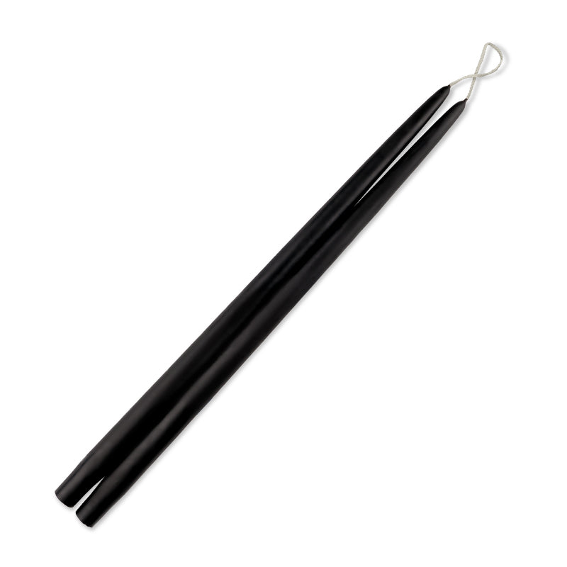 Black Dripless Taper Candles - Set of 12