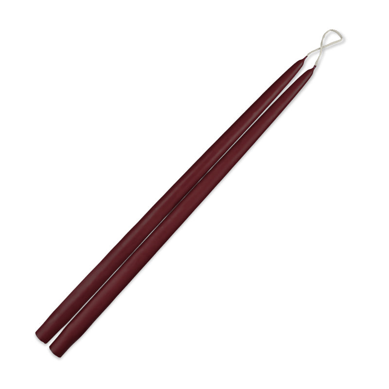 French Bordeaux Dripless Taper Candles - Set of 12