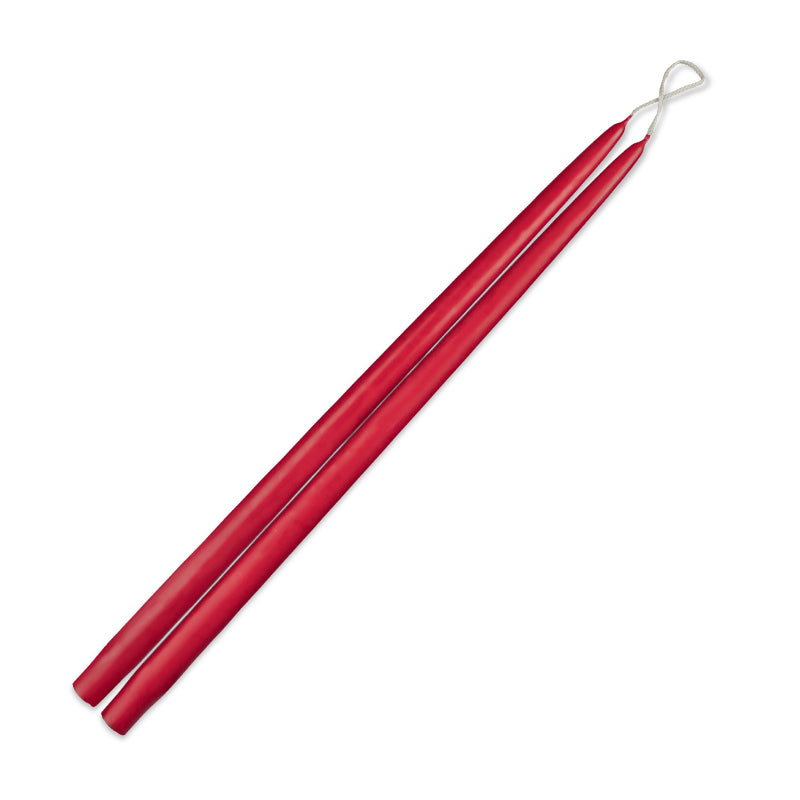 Holiday Red Dripless Taper Candles - Set of 12