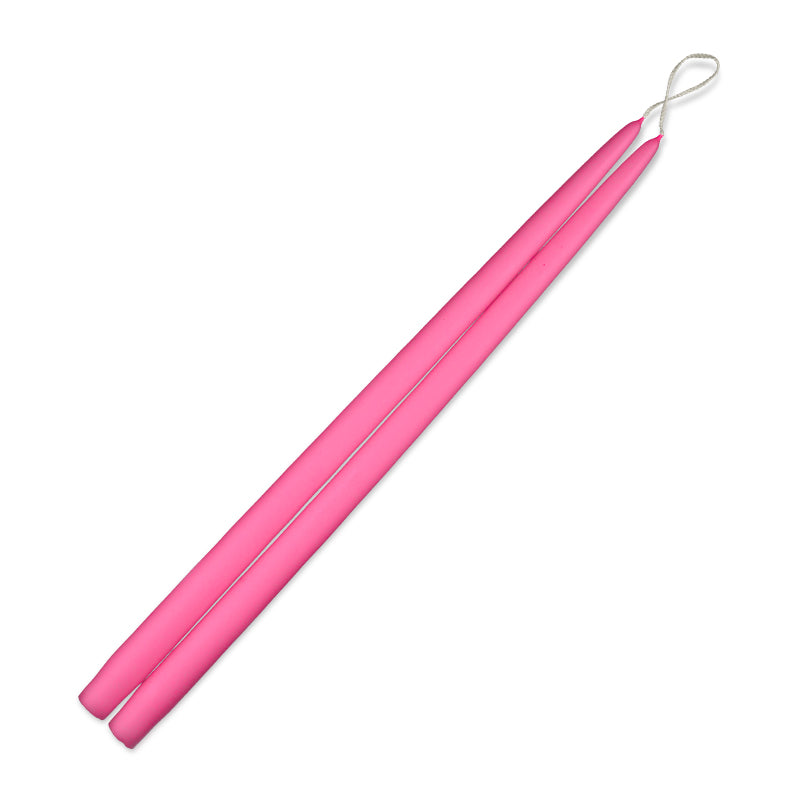 Hot Pink Dripless Taper Candles - Set of 12