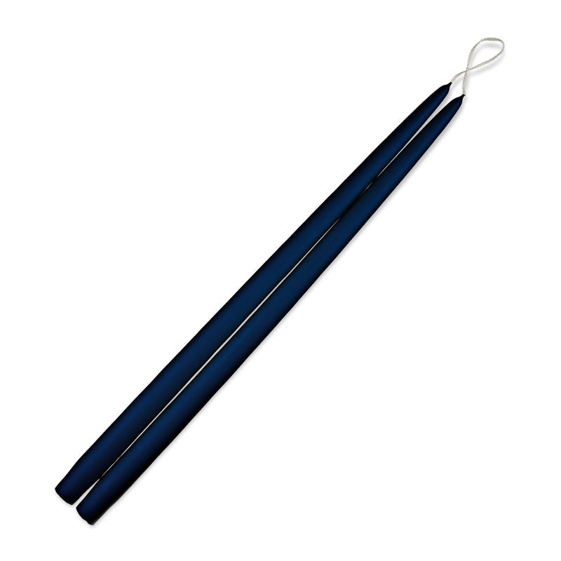 Navy Dripless Taper Candles - Set of 12