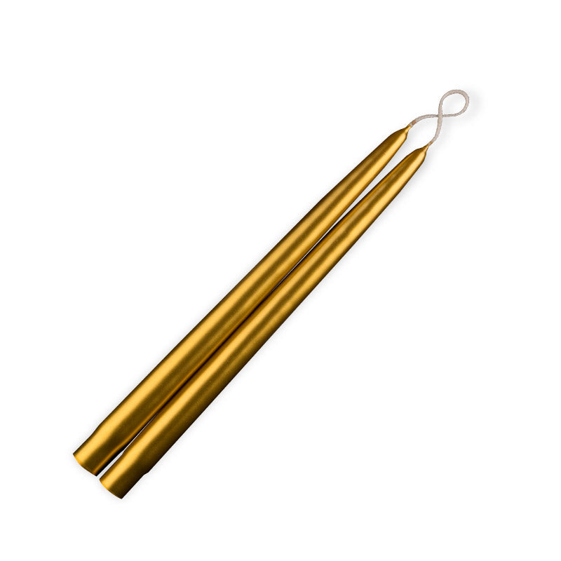 Gold Dripless Taper Candles  - Set of 12