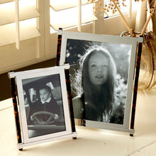 Load image into Gallery viewer, Faux Tortoise Shell &amp; Silver Pillar Photo Frame by Addison Ross
