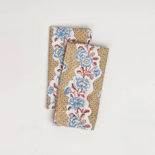 Load image into Gallery viewer, Yellow Blooming Trellis Block Printed Dinner Napkin - Set of 2

