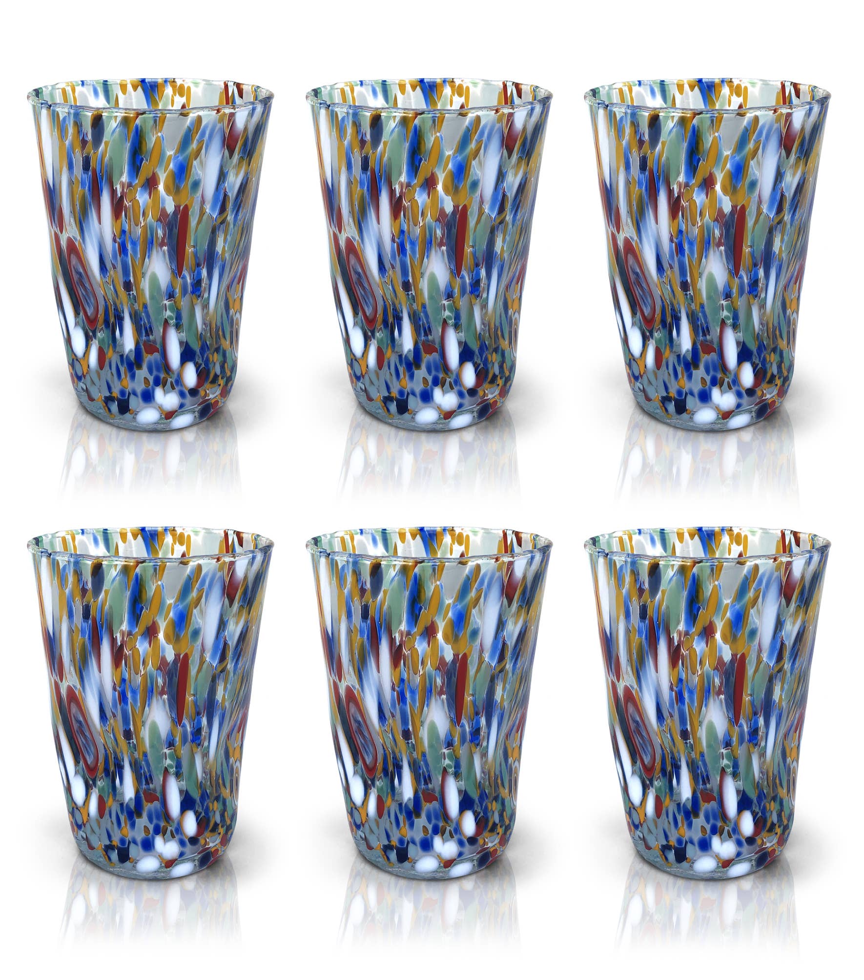 Set of 6 Murano Bicchieri Tumbler in Verde