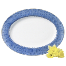 Load image into Gallery viewer, Blue Lace Oval Platter
