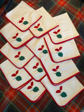 Load image into Gallery viewer, Vintage Appliqué Poinsettia Napkins - Set of 12
