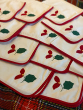 Load image into Gallery viewer, Vintage Appliqué Poinsettia Napkins - Set of 12
