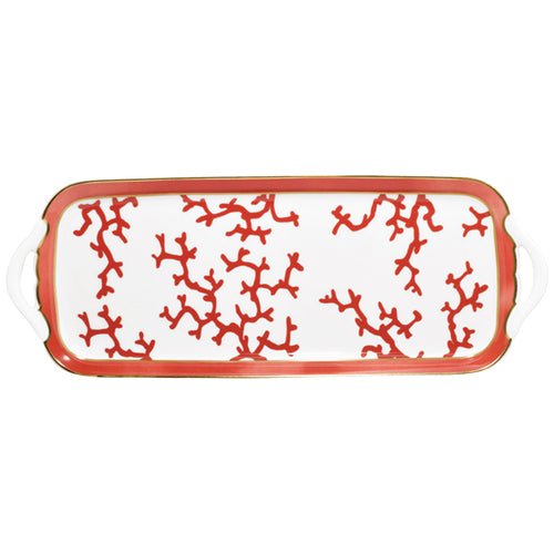 Cristobal Coral Long Cake Plate By Raynaud