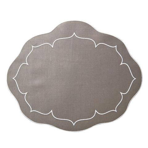Oval Scalloped Placemats with Coating set of 2