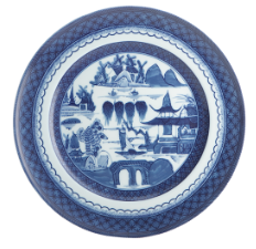 Blue Canton Dinner Plate by Mottahedeh, Large