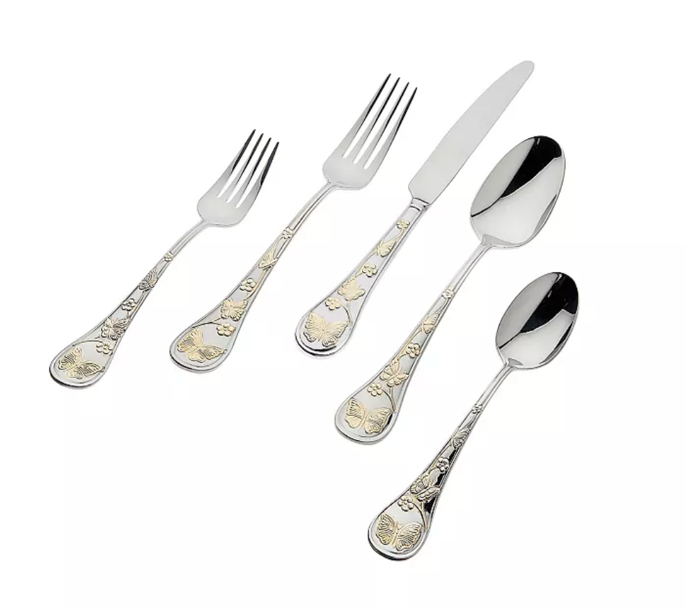 Butterfly Gold Flatware by Godinger