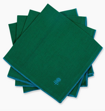 Load image into Gallery viewer, Emerald Icon Linen Dinner Napkin by Furbish Studio - Set of 4

