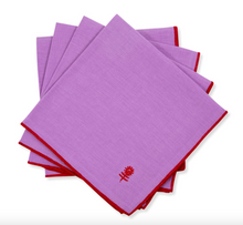 Load image into Gallery viewer, Lilac Icon Linen Dinner Napkins by Furbish Studio - Set of 4
