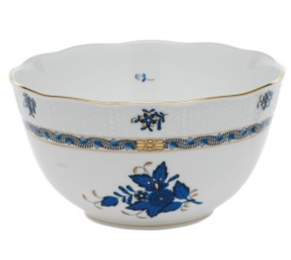 Black Sapphire Chinese Bouquet Round Bowl by Herend