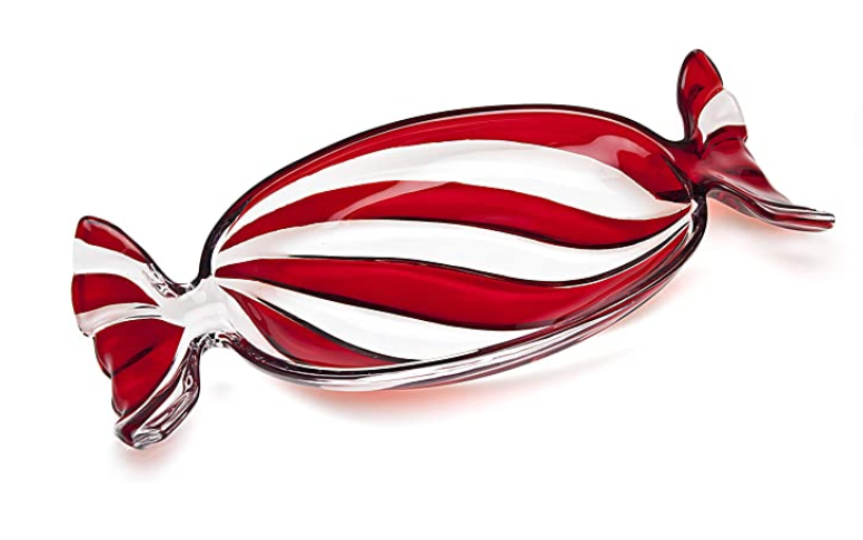 Glass Peppermint Candy Dish