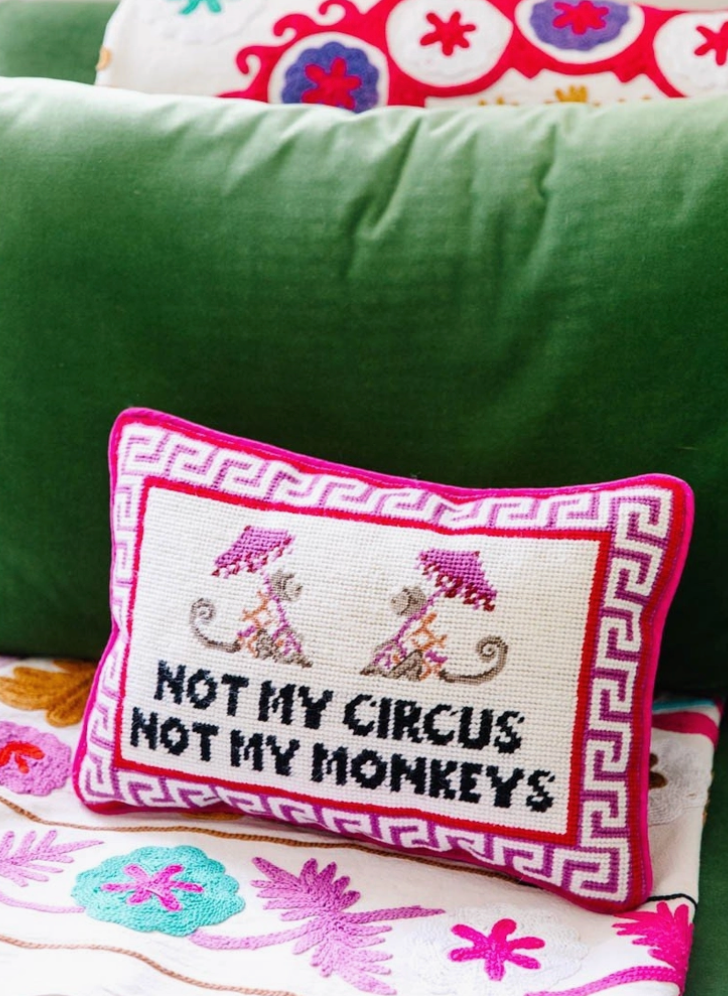 Super cute Furbish offers pillow - Not my circus, not my monkeys