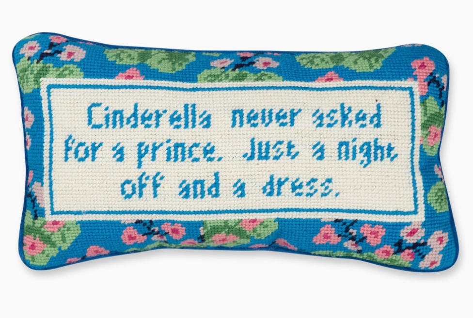 Cinderella Needlepoint Pillow by Furbish Studio