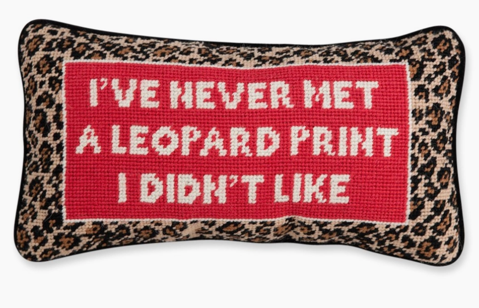 Leopard Print Needlepoint Pillow by Furbish Studio