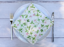 Load image into Gallery viewer, Pink Clover Botanical Linen Dinner Napkins by Blue Summer House - Set of 4

